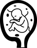 A doodle style icon of fetal circulation vector