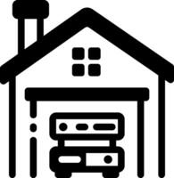 Solid style icon showing server storage structure vector