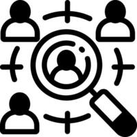 An icon of target audience in glyph style vector