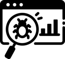 An icon of bug detection in glyph style vector