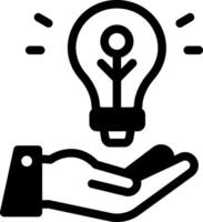 Filled style icon depicting business solution vector