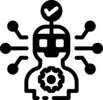 Glyph icon showing ai governance in abstract form vector