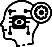 Solid style icon showing cognitive thinking vector