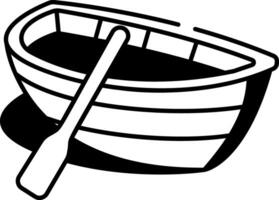 Drawing style icon depicting a rowboat vector