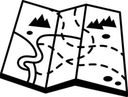 Map icon created in sketchy drawing style vector