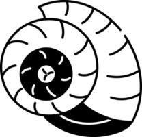 A hand drawn style icon of cochlea vector