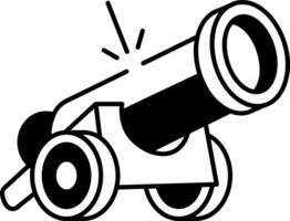 Cannon weapon icon in hand drawn style vector