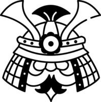 Kabuto helmet icon in doodle style vector