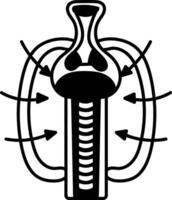 A doodle style icon of esophagus vector