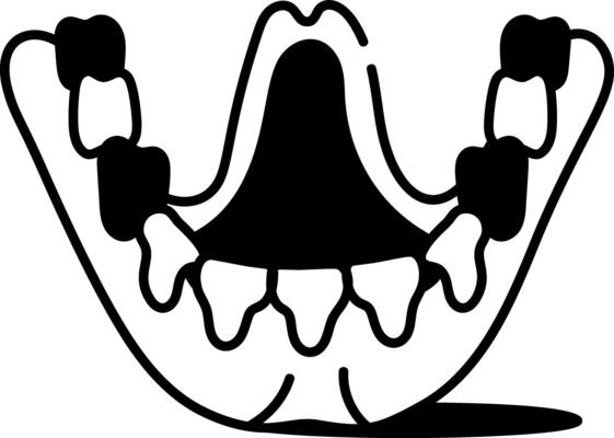 A drawing style icon of jaw