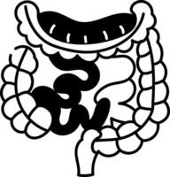 A sketchy style icon of small intestine vector