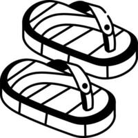 Samurai sandals icon designed in sketchy style vector