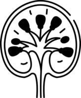 A drawing style icon of ureter vector
