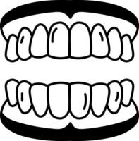 A doodle style icon of denture vector