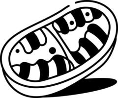 A hand drawn style icon of mitochondrial vector