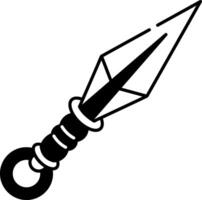 A doodle style icon of sharp kunai tool vector