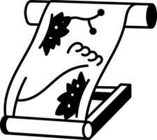 Drawing style icon depicting ancient japanese scroll vector