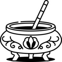 A hand drawn icon of incense burner artifact vector