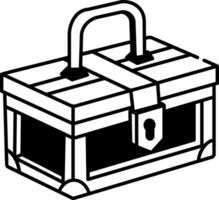 Chest box created icon in sketchy style vector
