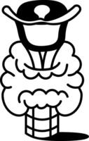 A sketchy style icon of thyroid vector