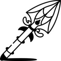 A doodle style icon of sharp spear arrowhead vector