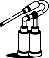A drawing style icon of cutting torch vector