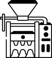 A doodle style icon of bagging machine vector