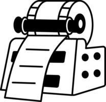 A hand drawn style icon of linotype machine vector