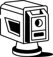 A hand drawn style icon of laser level vector