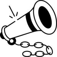 An icon of warn horn drawn in doodle style vector