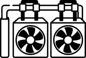 A doodle style icon of cooling system vector