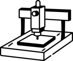 A doodle style icon of cnc router vector