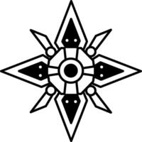 A doodle style icon of spinning shuriken object vector