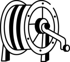 A drawing style icon of hose reel vector