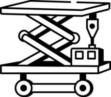 A hand drawn style icon of lift table vector
