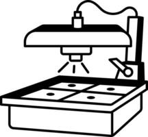 A hand drawn style icon of forming machine vector