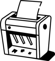 A hand drawn style icon of shredder vector