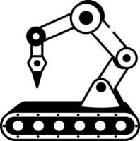 A hand drawn style icon of robotic arm vector