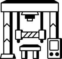 A doodle style icon of hydraulic machine vector