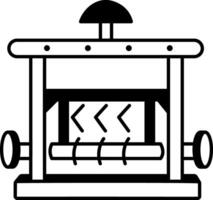 A sketchy style icon of weaving machine vector