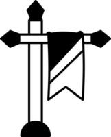 An icon of banner pole drawn in doodle style vector