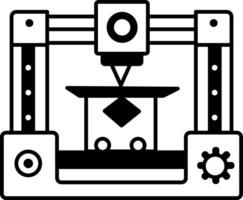 A doodle style icon of 3d printer vector