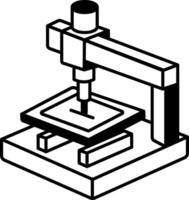 A hand drawn style icon of cnc machine vector
