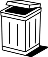 A sketchy style icon of waste container vector