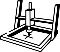 A hand drawn style icon of glass cutting vector