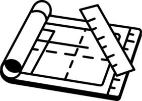 A drawing style icon of blueprint vector