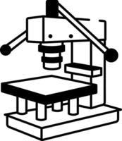 A drawing style icon of stamping machine vector