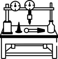A doodle style icon of calibration bench vector