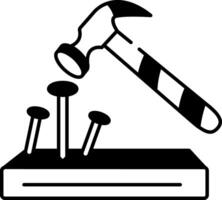 A drawing style icon of hammer vector