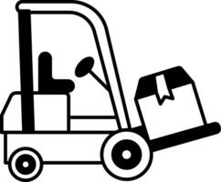 A sketchy style icon of forklift vector